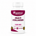 Premium Multi Collagen 1500mg formula to support healthy skin, hair, nails and joints. 60 capsules. High quality collagen supplement from Organico.